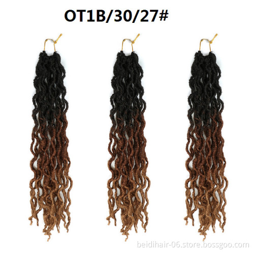 18inch Synthetic Gypsy Locs Crochet Faux Nu Locs Wavy Goddess Locs Boho Dreadlocks Twist Braiding Hair Extension